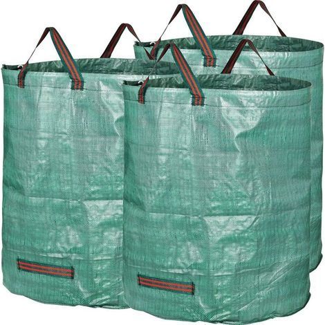 x 272L Gartensäcke aus robustem Polypropylen (PP)-Gewebe, 150 g/m², wasserdicht, strapazierfähig, große Gartensäcke mit Griffen (1/5)