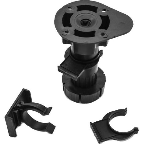 Schwarz, 95mm, 4er Set Stellfüße mit Zubehör für Küche/Bad, Kunststoff