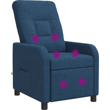 Poltrona Massaggiante Blu Tessuto vidaXL (1/5)