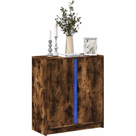 LED-Sideboard Räuchereiche 77x34x85 cm Holzwerkstoff (1/5)