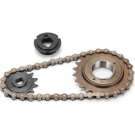 Kit chaîne vélo complet avec pignon 22 dents, roue libre arrière, maillons 38 et pignon 13 dents (1/5)