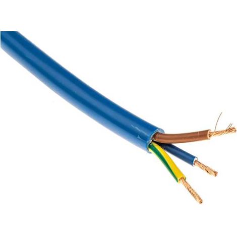 Câble électrique 3 conducteurs , Gaine Chlorure de polyvinyle PVC, section 1,5 mm² H05VV-F, Multiconducteur souple ( Prix pour Bobine de 100 Mètres )