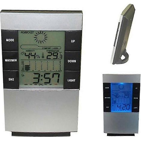 Projection LCD Display Digital Alarm Clock Temperature Weather Station Bedroom (1/5)
