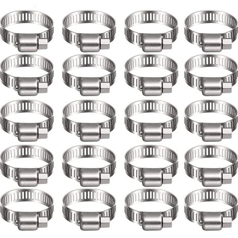 20 collier de serrage tuyau arrosage en acier inoxydable, collier serflex inox metal 1016mm, serre flex serrage métallique pour d'engrenage conduits de carburant plomberie automobile piscine