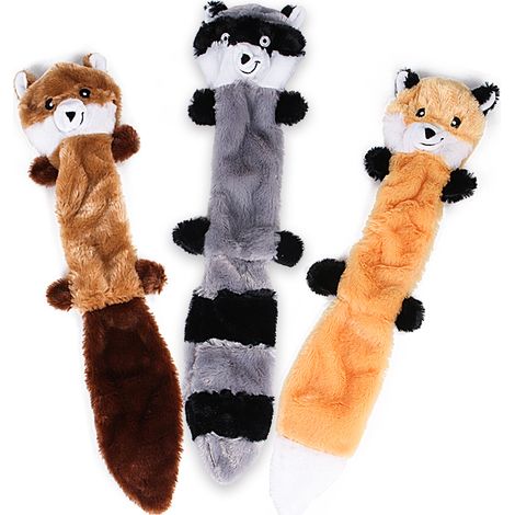 Lot de 3 accessoires pour animaux de compagnie : jouet raton laveur pour chien en peluche résistante aux morsures et aux vocalises (1/5)