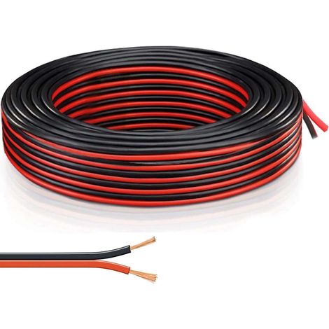 Cyclingcolors – Câble électrique 2x 0,5mm² 20AWG rouge noir – Souple flexible pour ruban LED – Longueur 2 mètres – Imax 1,5A