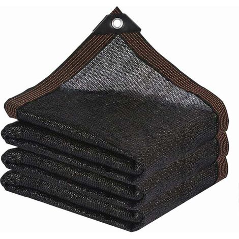Tissu d'ombrage – Filet d'ombrage de jardin avec œillet pour pergola, terrasse, plantes, serre, poulailler, noir, (3 x 4 m)-DOU (1/4)
