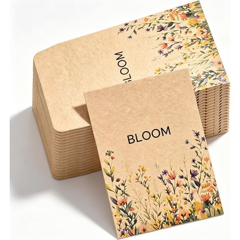 Lot de 100 sachets de graines en papier kraft de 7 x 10 cm, imprimés avec (1/5)