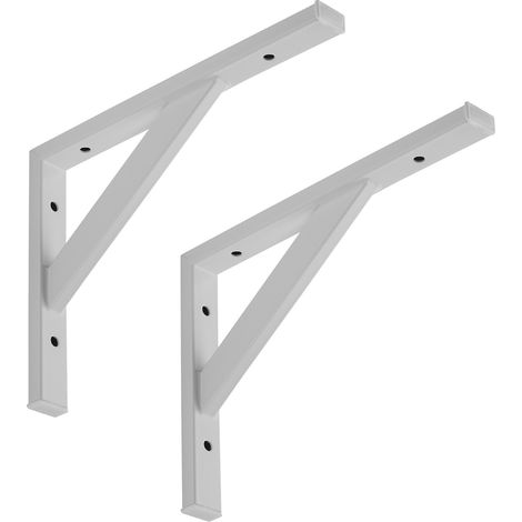 SO-TECH Schwerlastkonsole Schwerlastwinkel Regalwinkel Wandkonsole Stahl, Tragkraft 75 kg / Paar, 295 x 215 mm weiß - 2 Stück