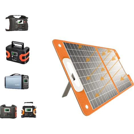 Solarpanel, 60W Ausgang, 18V DC, Dual-USB-Ports, 1,9 kg Gewicht, faltbares Design (1/5)