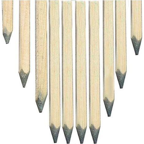 Suinga – Lot de 10 tuteurs en bois autoclavé 200 cm – Poteaux 3 x 3 cm pour cultures vigoureuses – Résistance accrue pour supports d'arbres (1/3)
