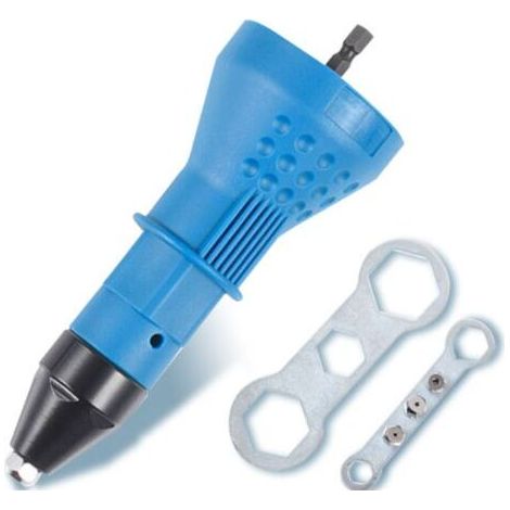 Outil de Rivetage, Accessoire de Pistolet à Rivet électrique Professionnel, outil D'insertion D'adaptateur de Perceuse à Riveter Sans Fil (1/4)