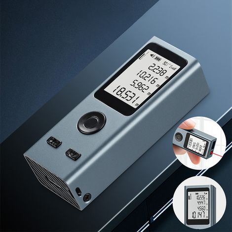 Laser rangefinder, 30m range, USB rechargeable digital distance measurer, ±0.078mm accuracy, backlit HD portable laser measurement (1/4)