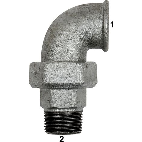 Riegler Verschraubung Bogen 97, IG/AG, Rp 1/2, R 1/2, schw. Temperguss (1/2)