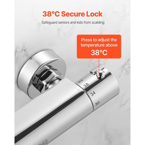 Mitigeur Thermostatique de Douche à Verrouillage Sécurisé 38°C (1/5)