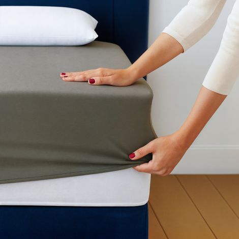 Drap Housse 2 en 1 - Alèse Imperméable intégrée - Coloris Sable - 90/190 - DODO (1/5)