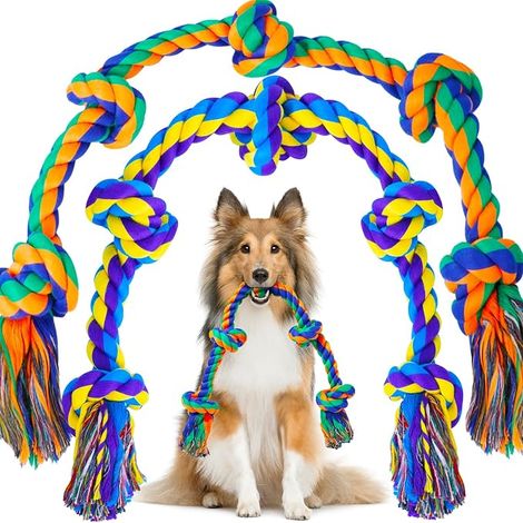 (Chewing Suitable for Dog Heavy Duty Dental Rope Set for Medium Dogs, 5 Knots Cotton Puppy Molar) (1/5)