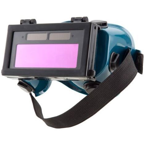Lunettes Masque de Soudure LCD Batterie Solaire Auto-obscurcissant/assombrissantes Lunette de Protection des Yeux pour Soudage avec Bande (Vert) (1/5)