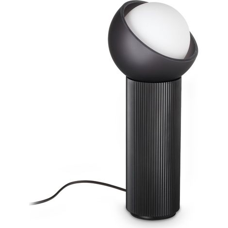 Ideal Lux Lampada da tavolo moderna Bloom 1 luce G9 nero vetro alluminio (1/4)
