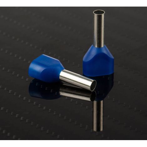 Embout à sertir 2 x 2.5mm², Bleu, longueur 10mm, 2 entrées (1/3)