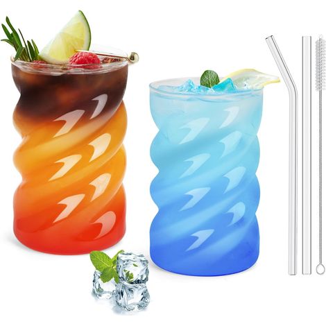 Verres ondulés en borosilicate avec paille
