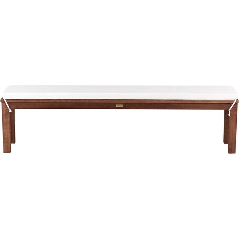 Garden 3-Seater Dining Bench with Cushion Solid Eucalyptus Natural Seat Rustic Country Garden Outdoor Indoor Modern Design MONSANO (1/5)