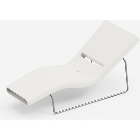 Lettino da sole design in polietilene per giardino telaio grigio Esse - Bianco