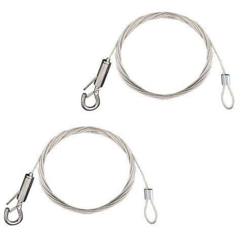 Câble de suspension ajustable en acier inoxydable 2m - Charge max 30kg pour miroirs et rideaux (1/5)