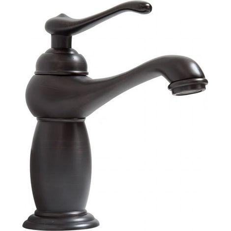 Robinet de lavabo noir en laiton avec céramique