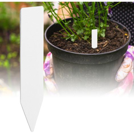 100 étiquettes en plastique blanc pour plantes de jardin, tiges de fleurs (1/4)