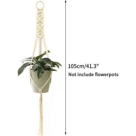 (S10) Paniers suspendus pour plantes en macramé faits main, en corde de coton, pour pots de fleurs, décoration murale, jardinière suspendue, accessoires de jardin. (1/4)