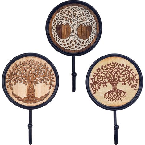 Signes Grimalt Perchero Adorno Pared  Percha Árbol Vida 3U Percheros Marrón 6x11x17cm 30103 (1/2)