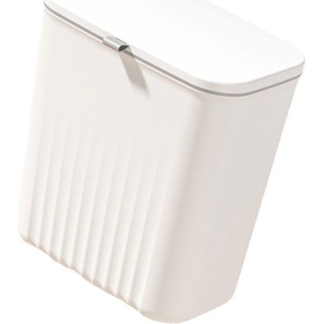 Poubelle murale suspendue avec couvercle coulissant rectangulaire pour cuisine bac à déchets (1/4)