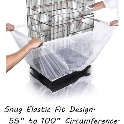 Filet De Protection Pour Cage À Oiseaux - Hauteur 76 Cm - Circonférence Réglable 35 À 46 Cm - Nylon Blanc - 1 Pièce (1/5)