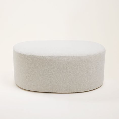 Pouf en Revêtement bouclette à l'aspect laineux JULIKA