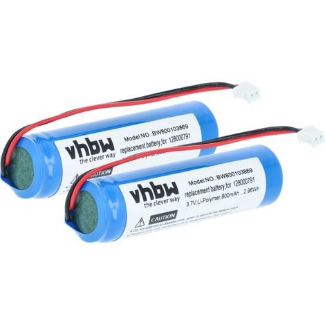 vhbw 2x batteria compatibile con Datalogic QuickScan Mobile 2130, M2130 lettore di codici a barre, POS (750mAh, 3,7V, Li-Ion)