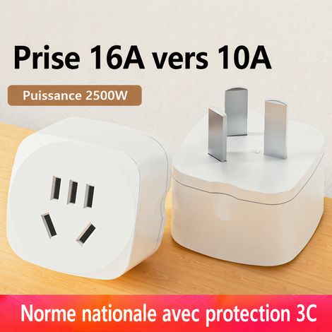 Adaptateur convertisseur de prise électrique 16A vers 10A 1 poste modèle QF-01 pour climatiseur et chauffe-eau 500 g – Livraison gratuite (1/5)