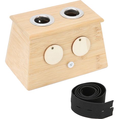 Boîte de Moxibustion en Bambou 2 Trous, Support pour Bâton de Moxa, Rouleau de Moxibustion, Outil de Thérapie Thermique, 1 Pièce, Naturel, Portable (1/5)
