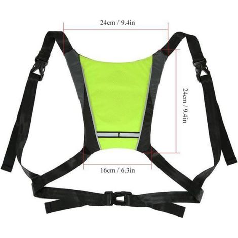 Gilet Réfléchissant - Gilet Lumière LED Sans Fil pour Vélo - Signal de Sécurité Tournant - Noir - Unité (1/4)