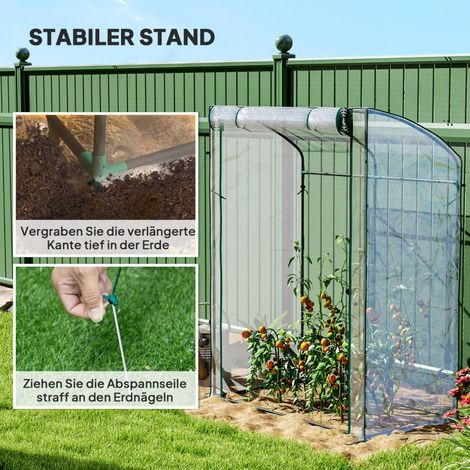 Serre de jardin avec porte, arche tunnel hivernal en acier, abri de culture transparent 128x70x170 cm, châssis robuste pour plantes (1/5)