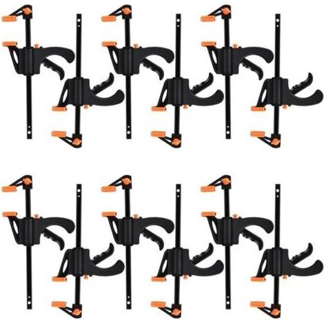 10 Pièces Serres-joints à Une Main ,Pince de Table à cliquet, Pince de serrage à Dégagement Rapide Rapide à Cliquet à Libération, Clamp Barre de Fixation pour Bois, Collier Serrage Plastique (1/4)