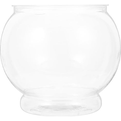 1 Aquarium Bol À Poisson Plastique Transparent 15x15x13cm Design Rond Compact Pour Bureau Maison Décoration (1/5)