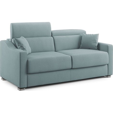 Amber Canapé lit convertible en tissu détachable T05 171 cm (mat. 120x197)  bleu pastel