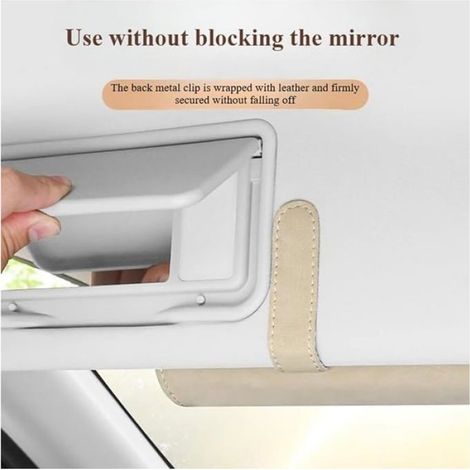 Étui à lunettes universel pour pare-soleil de voiture - 16,5 x 7 cm - Beige - Accessoires intérieurs de voiture - Étui à lunettes (1/4)