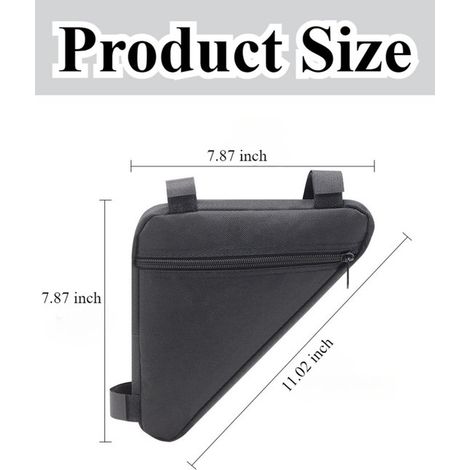 Bolsas para bicicleta，Triángulo para bicicleta，Bolsa de herramientas triangular，Apta para la mayoría de bicicletas de montaña，Negra (1/4)