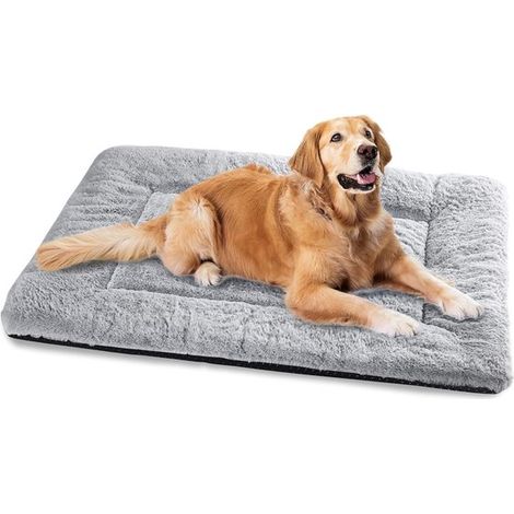 Panier pour grand chien - Coussin ultra doux - 120 x 60 cm - Lavable - Base antidérapante - Gris - Panier pour chat (1/5)