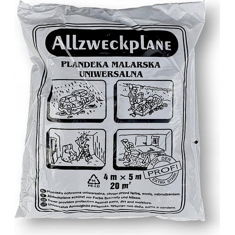 Dicke schwarze Malerfolie 4x5m 0,42kg Malertuch für Fenster und Möbel