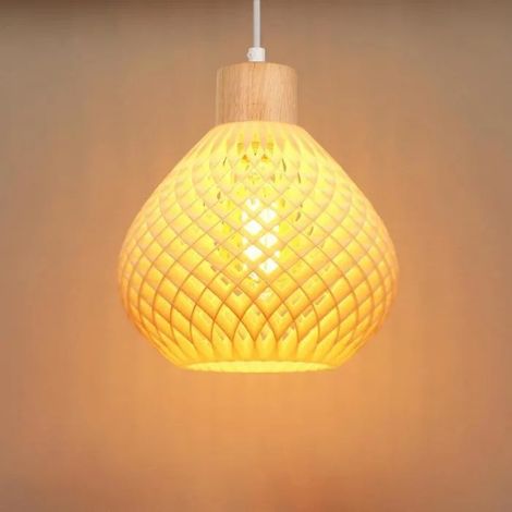 Moderne Suspension Luminaire,E27 Lustre Plafonnier en Plastique Abat-jour Design Gourde Lampe Style Nordique pour Salon Café (1/5)