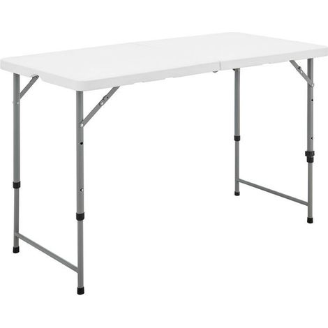 Tavolo da ricevimento pieghevole - TERRANOVA - Bianco - Struttura in acciaio e Piano in Polietilene PEHD - 4 persone - 122x60,5xH74 cm