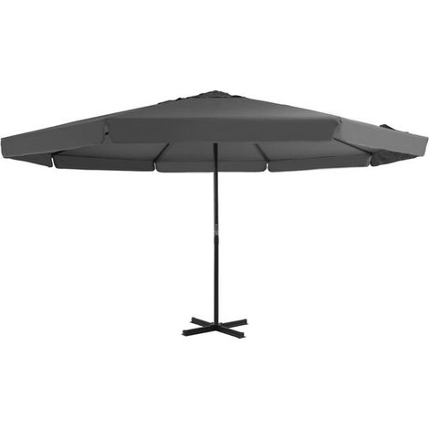 Parasol d'extérieur avec mât en aluminium 500 cm anthracite - Parasol de jardin protection UV terrasse extérieur ombrage (1/5)